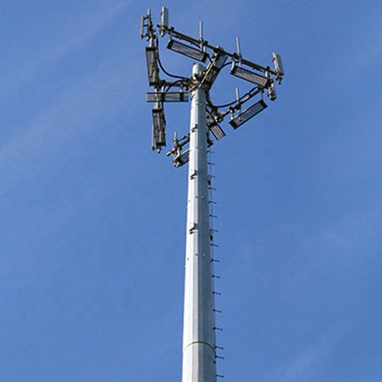 20m--60m Self Supporting Steel Pole Mobile Cellphone Communication Steel Tower